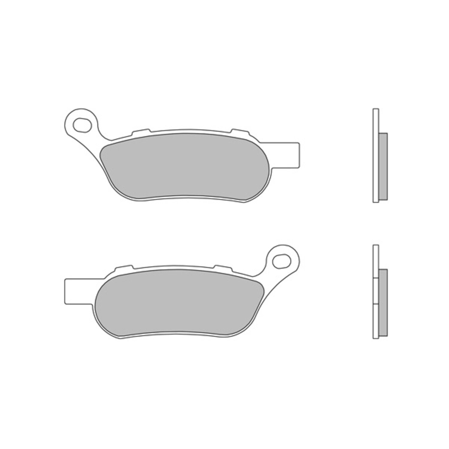 brake pad set. Sintered. Rear: 08-17 Softail; Dyna