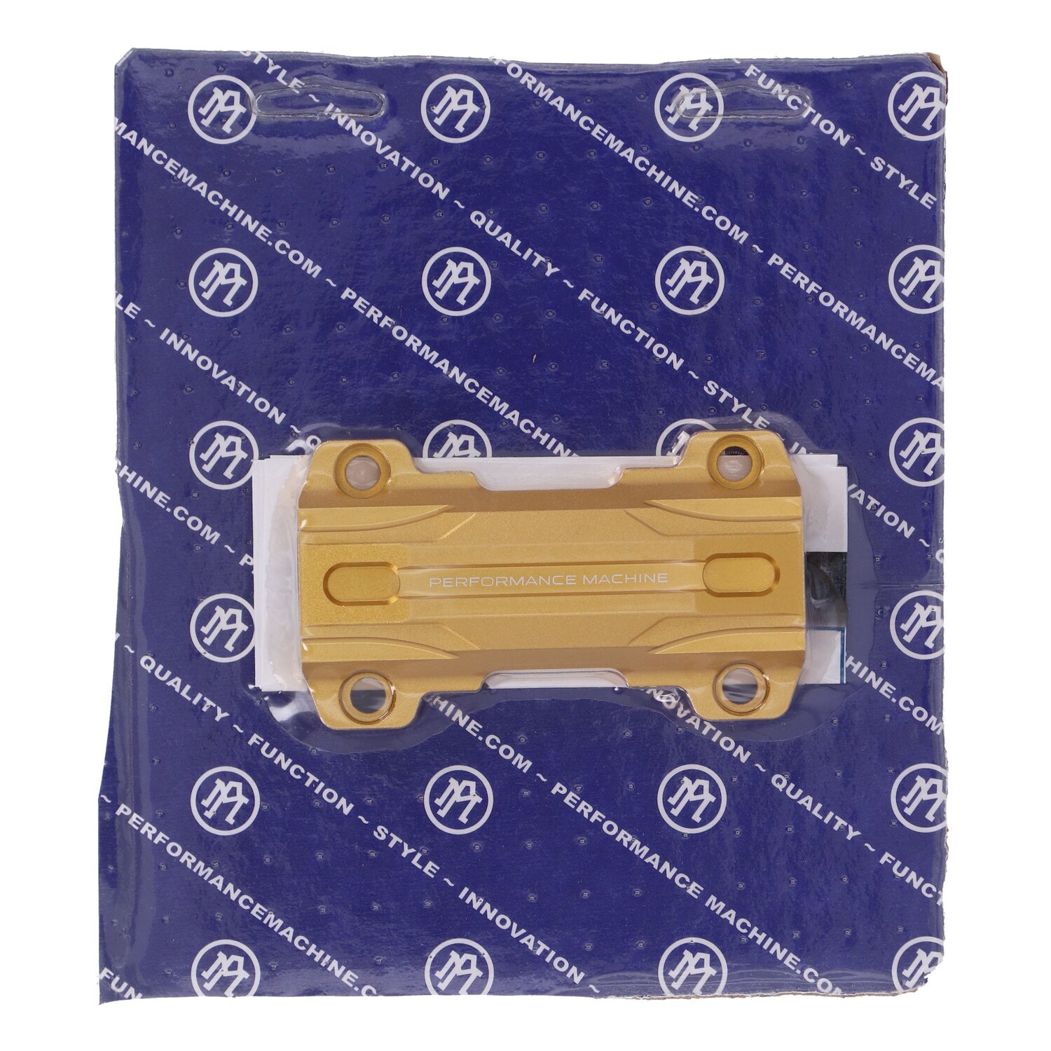 PM, Phatbar & riser gauge relocation adapter. Gold Ops H-D with early PM Phatbar & Riser kit