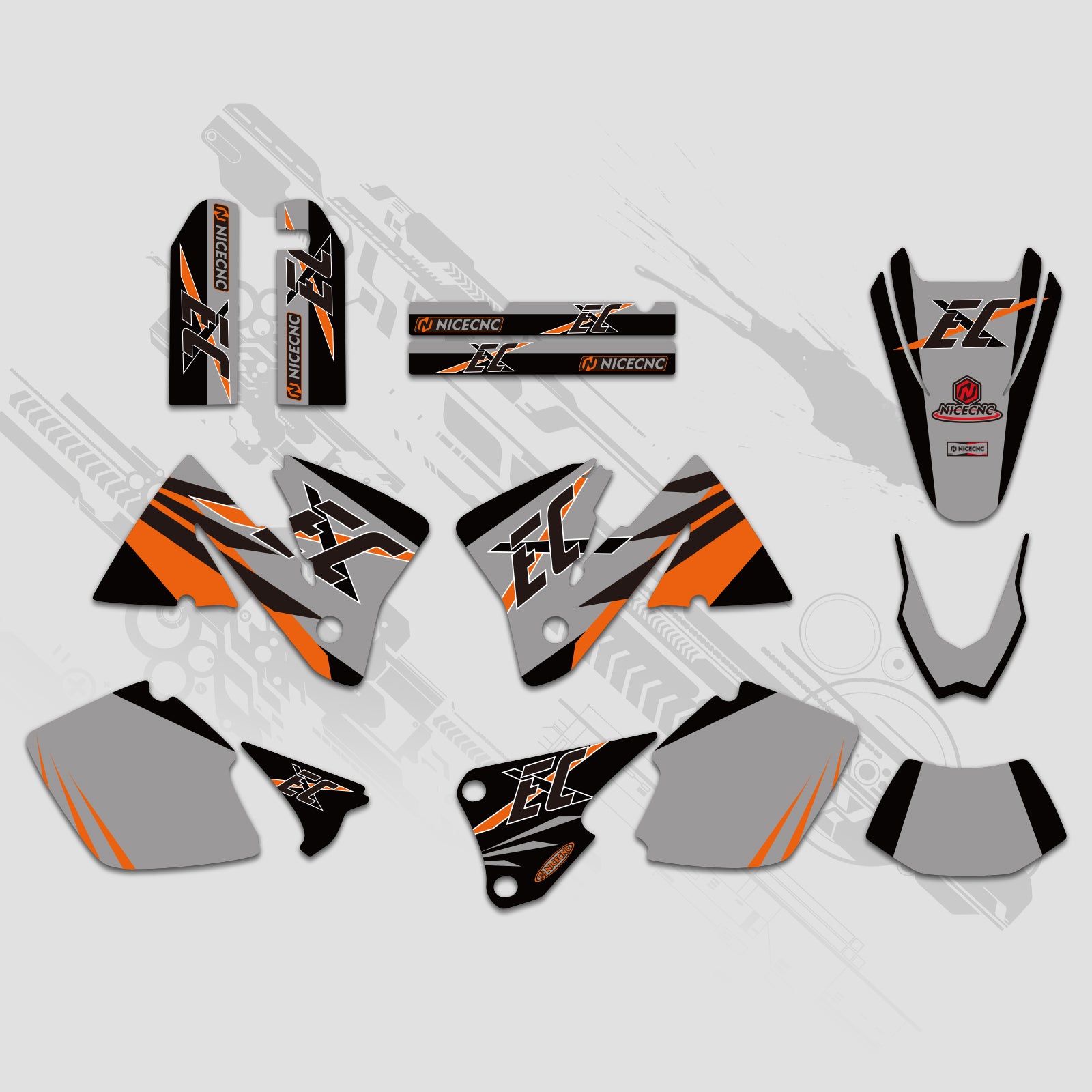 Motorcycle Full Graphics Decals Stickers Kit For KTM EXC 2001-2002 - Bild 2