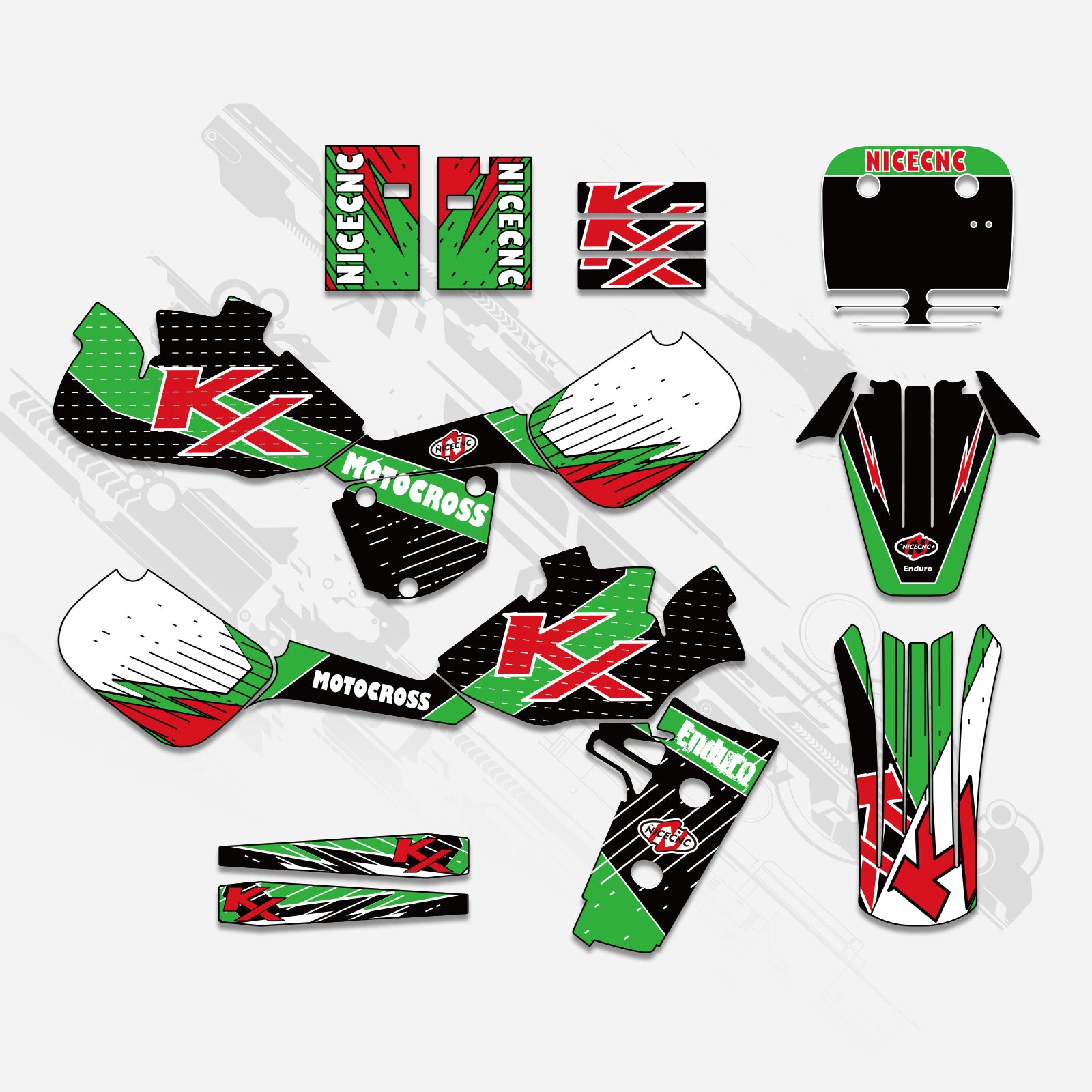 Motorcycle Full Graphics Decals Stickers Kit For KAWASAKI KX60 1985-2004 - Bild 2
