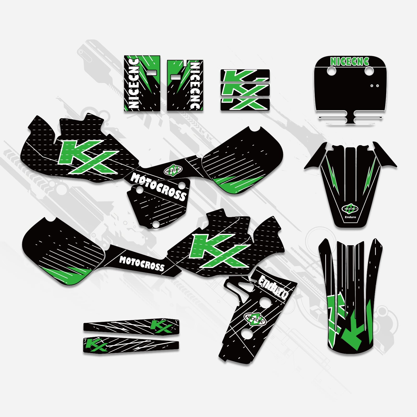 Motorcycle Full Graphics Decals Stickers Kit For KAWASAKI KX60 1985-2004 - Bild 2