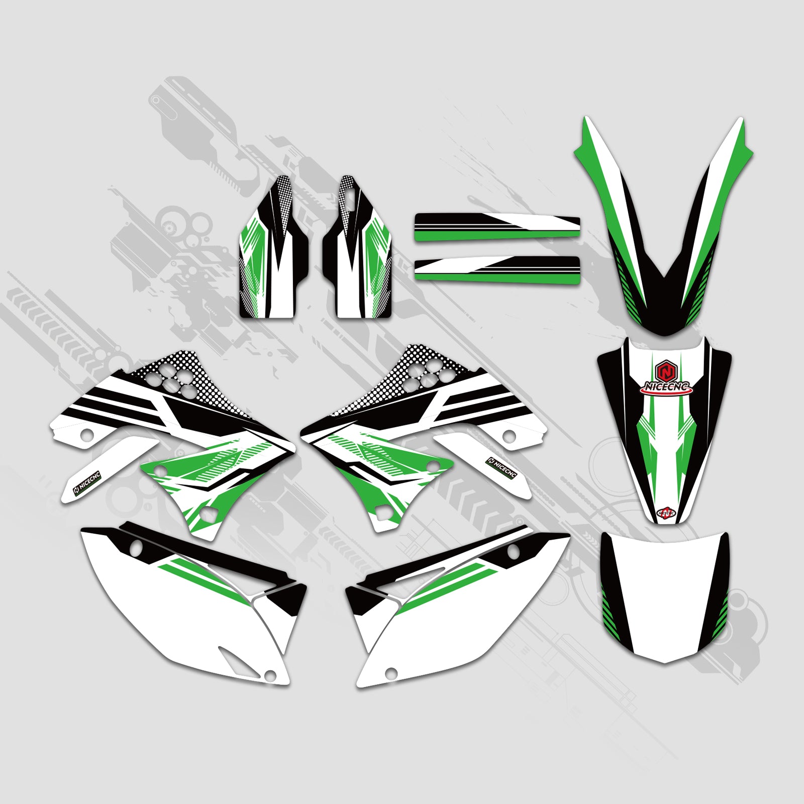 Motorcycle Full Graphics Decals Stickers Kit For KAWASAKI KXF450 2009-2011 - Bild 2