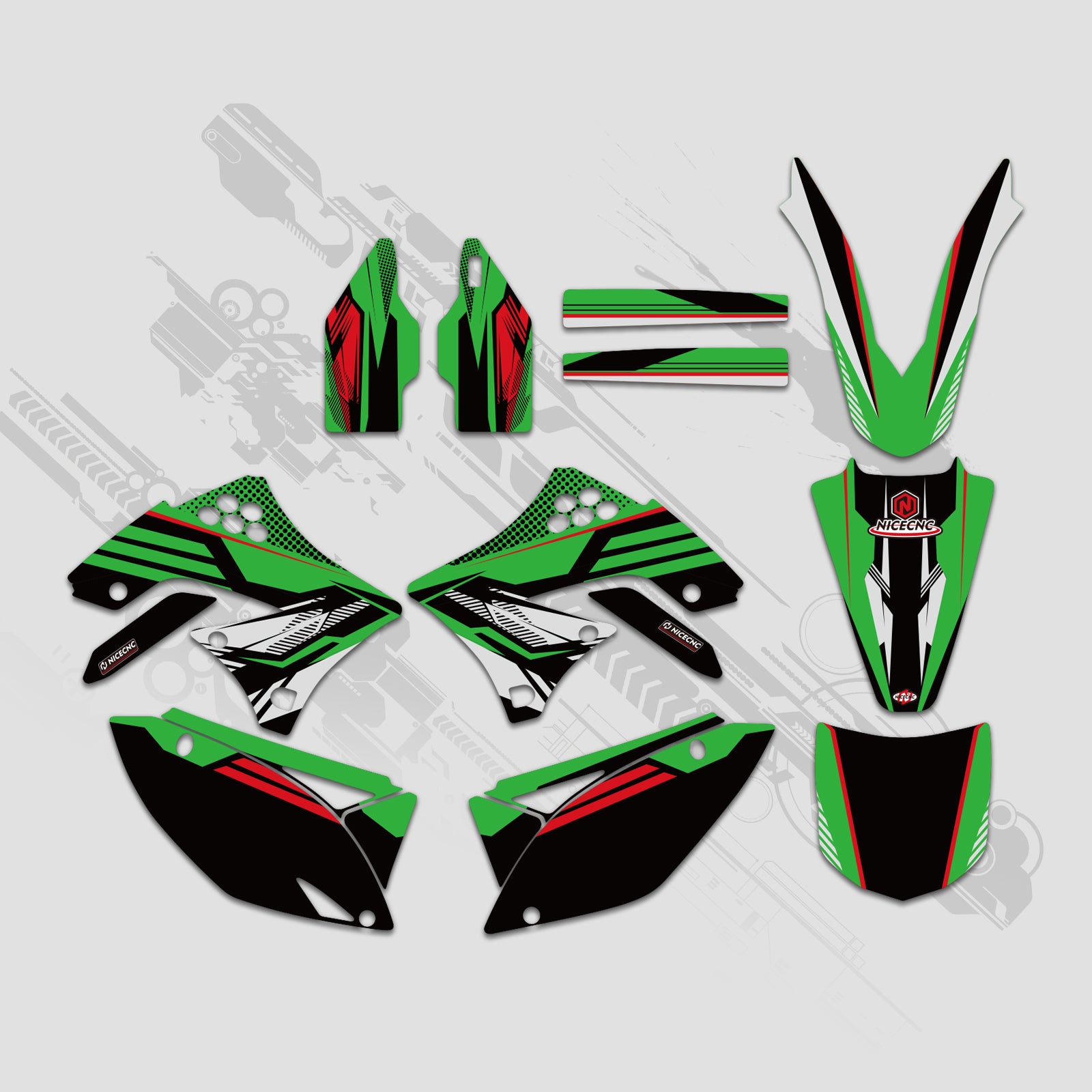 Motorcycle Full Graphics Decals Stickers Kit For KAWASAKI KXF450 2009-2011 - Bild 2