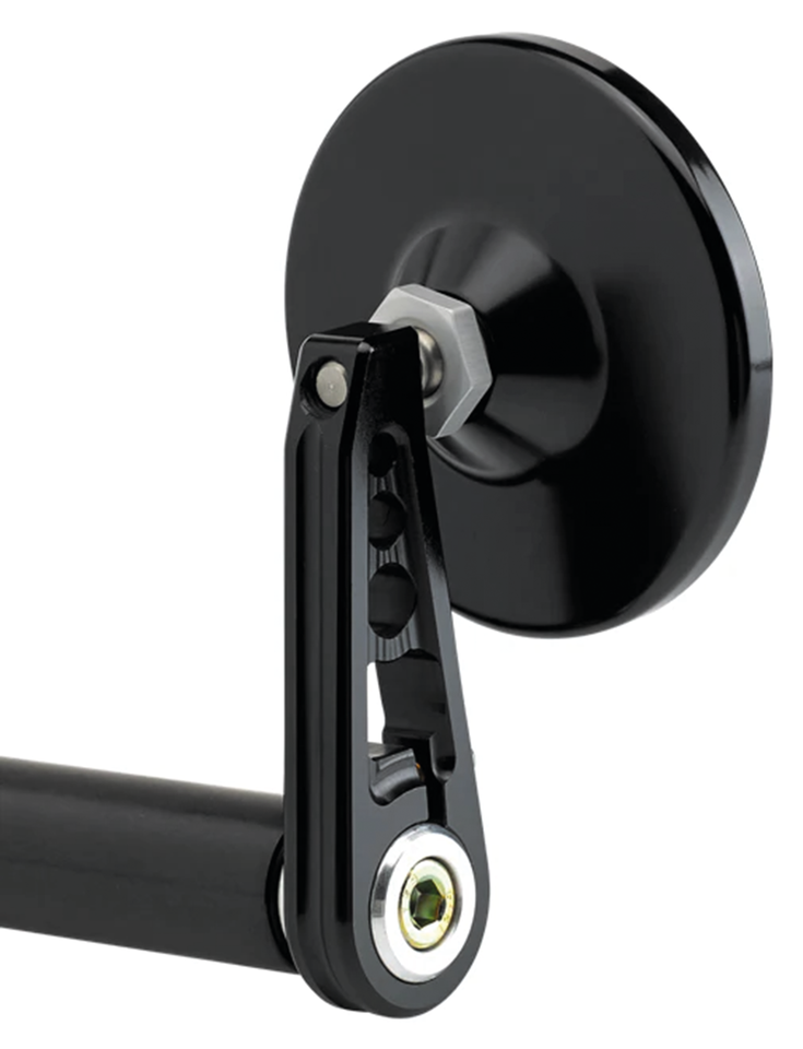 Joker Machine Bar-End Mirror 3-1/4" Stem D Black