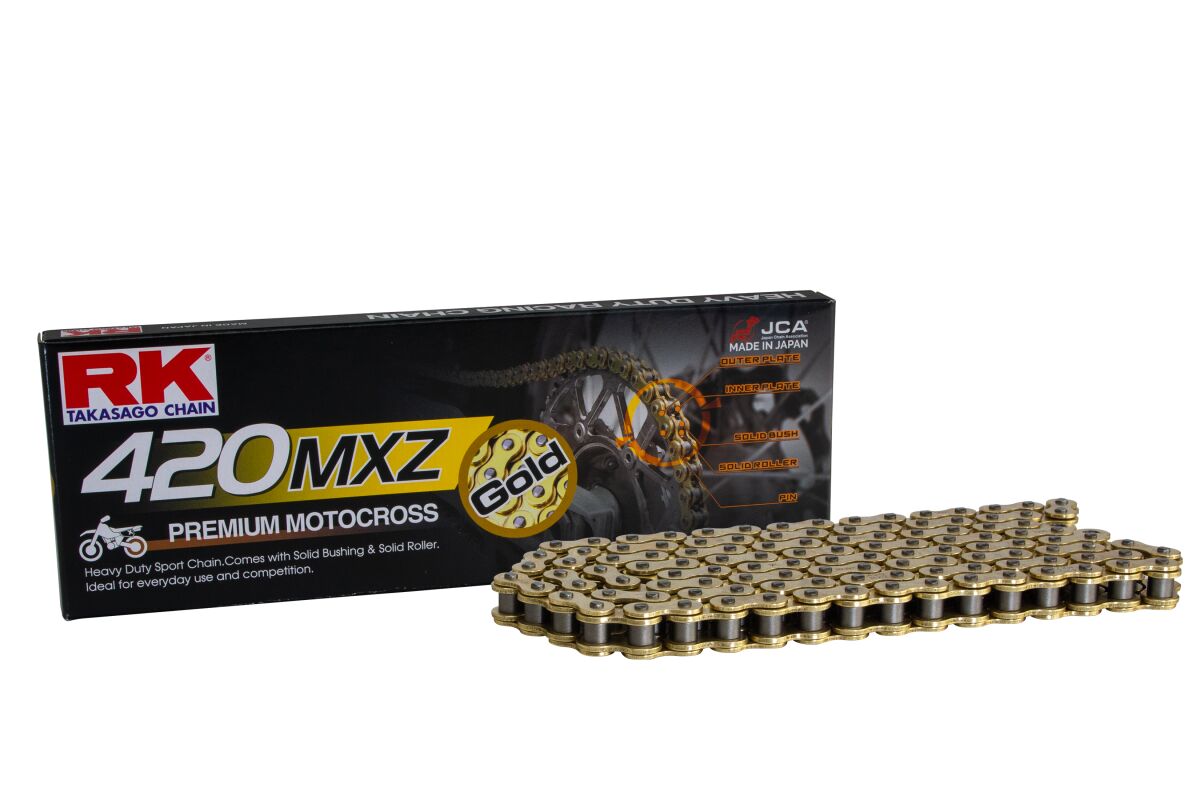 GB 420 MXZ 116 CLIP LINK 420 NON-SEAL REPLACEMENT DRIVE CHAIN / GOLD