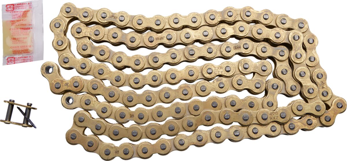 GB 420 MXZ 124 CLIP LINK 420 NON-SEAL REPLACEMENT DRIVE CHAIN / GOLD
